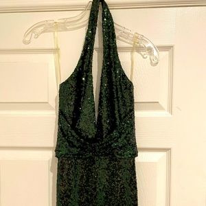Trade with @stylestarlet Nookie green sequin  Selena halter gown worn once
